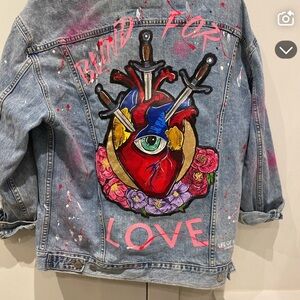 Levi's Blue Jean Jacket custom painted
